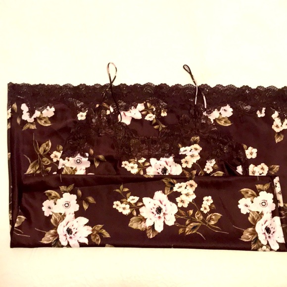 I.N.C International Women's Autumn Floral Lace Trim Long Nightgown. Size S - Picture 5 of 11